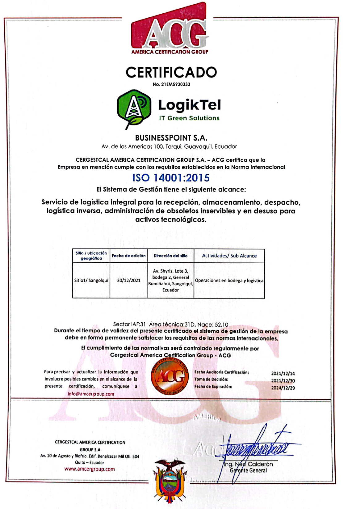 certificate